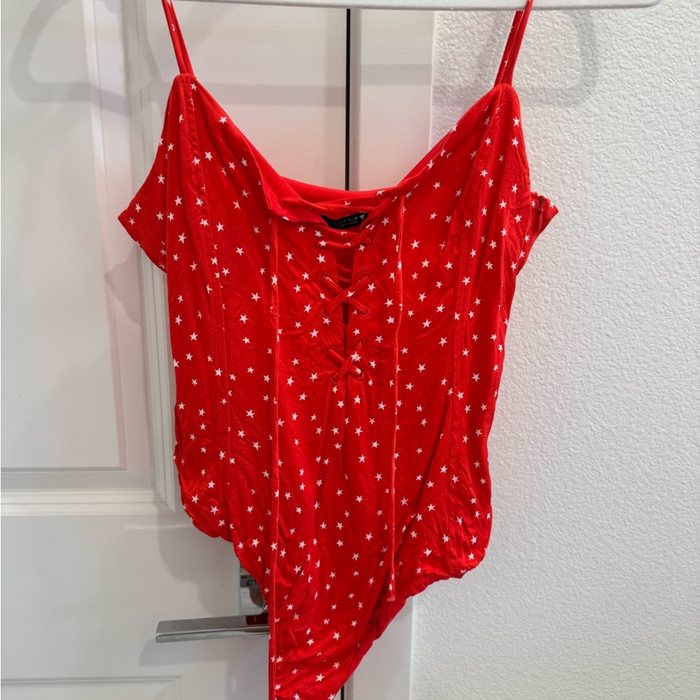 Zara Red Star-Print Bodysuit